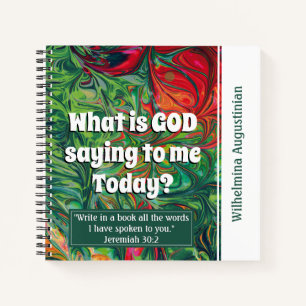 Abstract Retro Green Red WAT IS GOD GEZEGDE Prayer Notitieboek