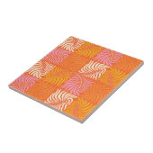 Abstract Retro Groovy Patroon Geel Sinaasappel Roz Tegeltje (Zijkant)