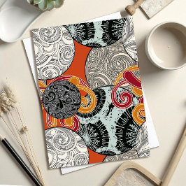 Abstract Retro Japans geïnspireerd Briefkaart