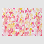 Abstract Retro Marmeren Patroon Roze Rood Geel Tissuepapier (Voorkant)