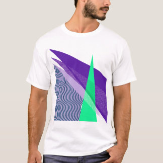 Abstract Retro Moderne Geometrische Vormen Paars e T-shirt