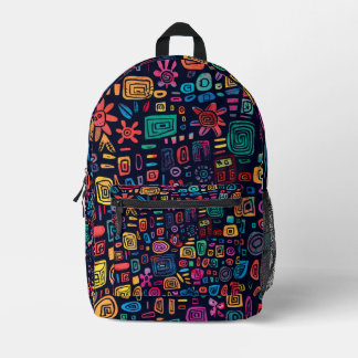 Abstract Retro Patroon voor Kinderen & School Bedrukte Rugzak