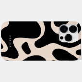 Abstract Retro Patroon Zwart en Beige Case-Mate iPhone Case (Achterkant (horizontaal))