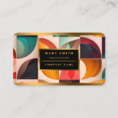 Abstract Retro Popular Squares Collectie Visitekaartje (Voorkant)