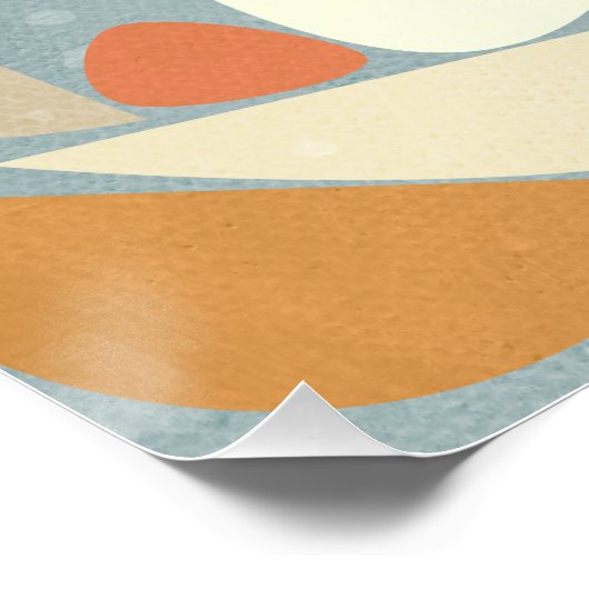 Abstract Retro Sinaasappel Perfect Poster (Hoek)