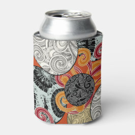 Abstract Retro Spiraalpatroon in rood Blikjeskoeler