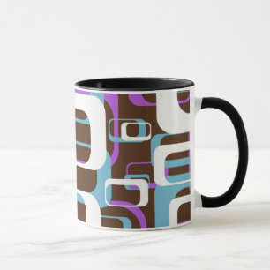 Abstract Retro Swingend 60s Geometrisch Patroon Mok
