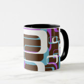 Abstract Retro Swinging 60s Geometric Pattern Mok (Voorkant rechts)