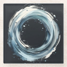 abstract ring in watercolor style glazen onderzetter