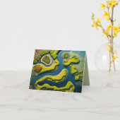 Abstract River Estuary Kaart (Gele Bloem)