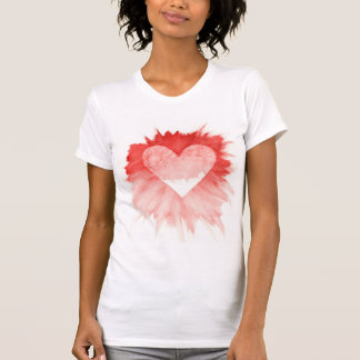 Abstract Rode Waterverf Spat Hart Vrouwen T-Shirt