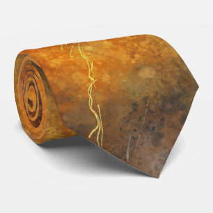 Abstract roestbruine en grijze stropdassen nek str