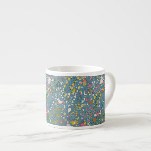 Abstract romantisch patroon met cartoon espresso kop