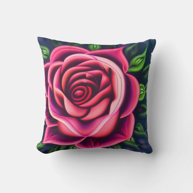 Abstract Romantisch Roze Bloom Kussen (Voorkant)