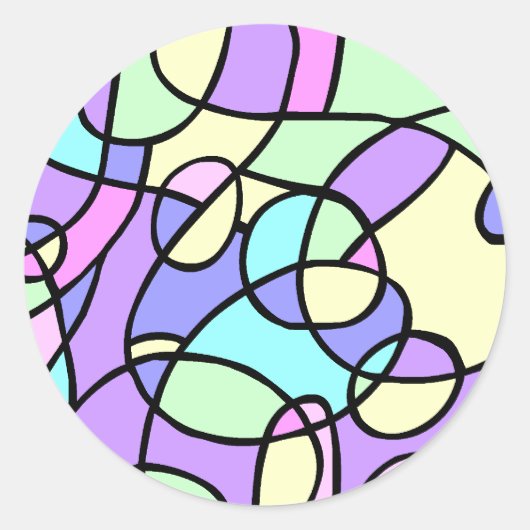 Abstract Ronde Sticker (Voorkant)