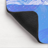 Abstract rondgestrooide turquoise en paars muismat (Hoek)