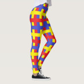 Abstract rood, blauw en geel leggings (Rechts)