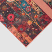 Abstract Rood Bloemen Quilt Stijl Decoupage L+R 14 Tissuepapier (Detail)