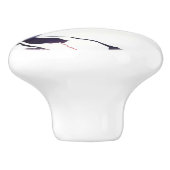 Abstract rood en blauw keramische knop (Zijkant)