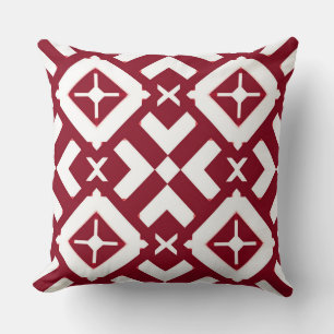 Abstract rood en wit geometrisch patroon kussen