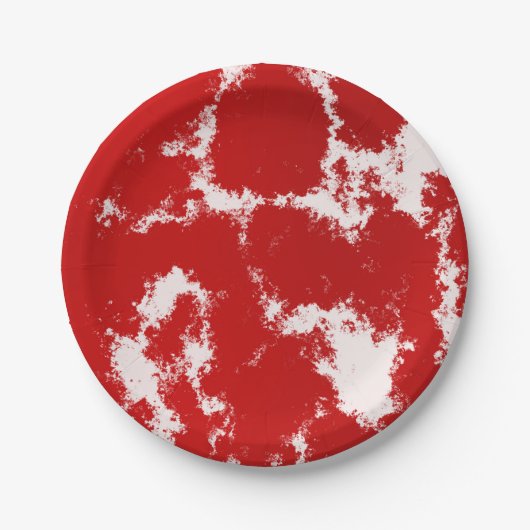 Abstract rood en wit papieren bordje (Voorkant)