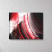 Abstract rood en wit penseelstreken zwart canvas (Voorkant)