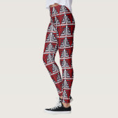 Abstract rood en zwart leggings (Links)
