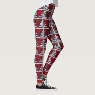 Abstract rood en zwart leggings