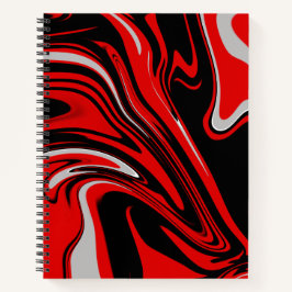 Abstract rood en zwart Notitieboek