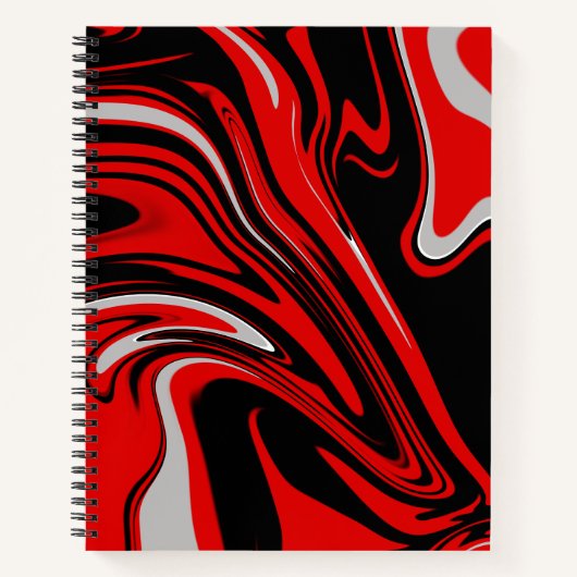 Abstract rood en zwart Notitieboek (Voorkant)