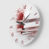 Abstract rood gezicht grote klok (Hoek)