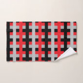 Abstract rood, grijs en zwart bad handdoek (Handdoek)