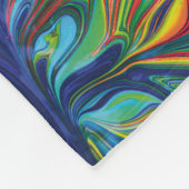 Abstract rood groen blauw fleece deken (Hoek)