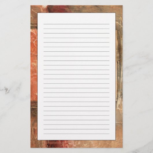 Abstract rood landschap briefpapier (Voorkant)