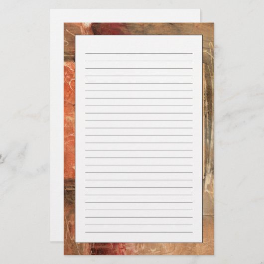 Abstract rood landschap briefpapier (Voorkant / Achterkant)