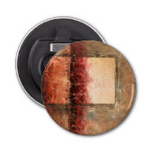 Abstract rood landschap button flesopener (Voorkant)