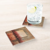 Abstract rood landschap glazen onderzetter (Schuin)