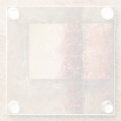 Abstract rood landschap glazen onderzetter (Achterkant)