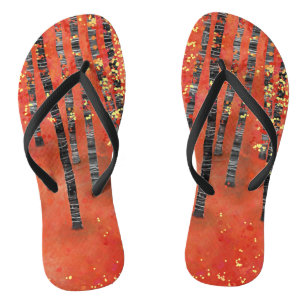 Abstract rood landschap in het bos van Aspen Teenslippers