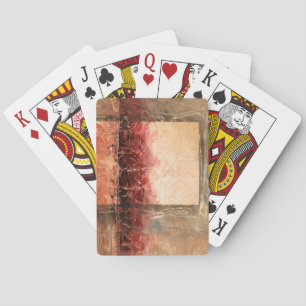 Abstract rood landschap pokerkaarten