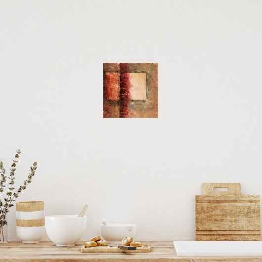 Abstract rood landschap poster (Keuken)