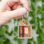 Abstract rood landschap sleutelhanger (Hand)