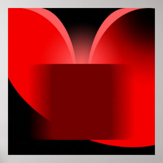 Abstract Rood Luxe met Zwarte AP0004 Poster