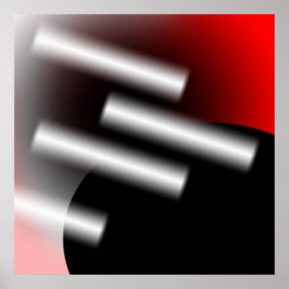 Abstract Rood met Rays van Light AP0005 Poster
