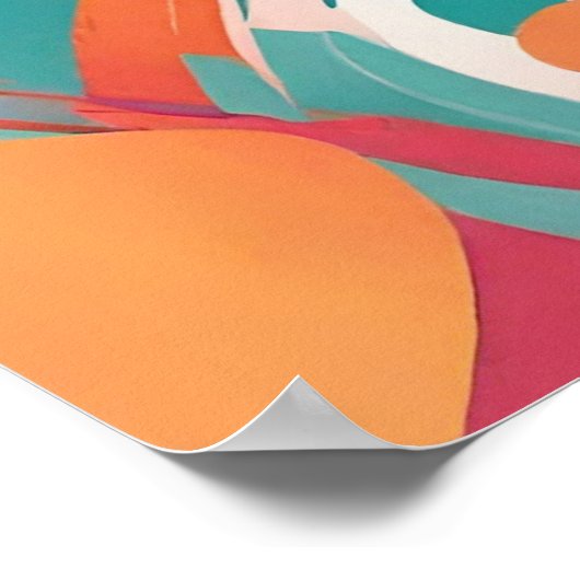 Abstract rood modern kunst Poster (Hoek)