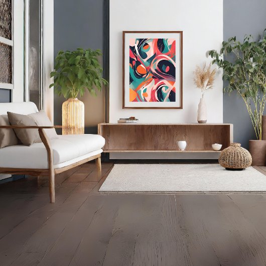 Abstract rood modern kunst Poster