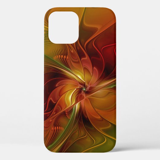 Abstract rood Oranje bruin fractaal kunstventilato Case-Mate iPhone Case (Achterkant)