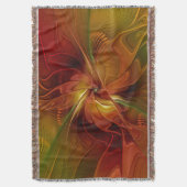 Abstract rood Oranje bruin fractaal kunstventilato Deken (Voorkant Verticaal)