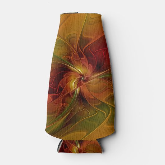 Abstract rood Oranje bruin fractaal kunstventilato Flesjeskoeler (Voorkant)