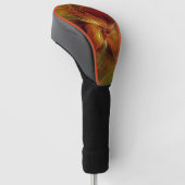 Abstract rood Oranje bruin fractaal kunstventilato Golfheadcover (Schuin)